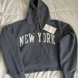 BRANDY MELVILLE • JOHN GALT Women’s Blue New York Hoodie NWT Sz S